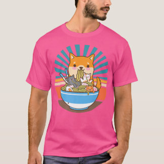 Cat Ramen Dog Shiba Inu Japanisch Kawaii Niedlich T-Shirt