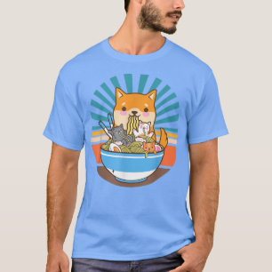 Cat Ramen Dog Shiba Inu Japanisch Kawaii Niedlich  T-Shirt