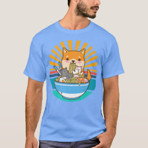 Cat Ramen Dog Shiba Inu Japanisch Kawaii Niedlich T-Shirt