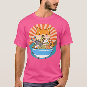 Cat Ramen Dog Shiba Inu Japanisch Kawaii Niedlich  T-Shirt