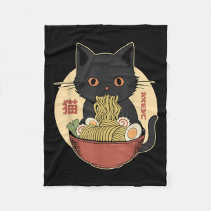 Cat Ramen Funny Graphic T-Shirts Japanisch Kawaii Fleecedecke