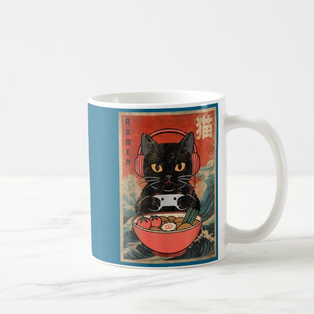 Cat Ramen Japanese Funny Graphic Kawaii Anime  Kaffeetasse (Rechts)