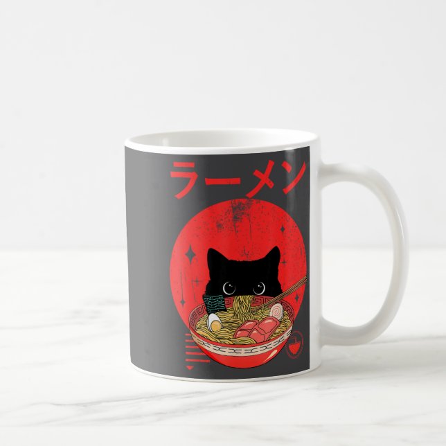 Cat Ramen Japanese Funny Graphic Tees Kawaii Cat A Kaffeetasse (Rechts)