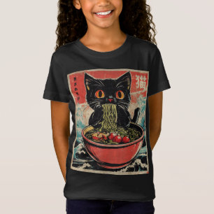 Cat Ramen Japanisch Funny Grafik Kawaii Anime Gesc T-Shirt