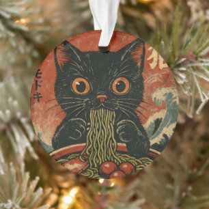 Cat Ramen Japanisch Funny Graphic Kawaii Cat Anime Ornament