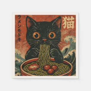 Cat Ramen Japanisch Funny Graphic Kawaii Cat Anime Serviette