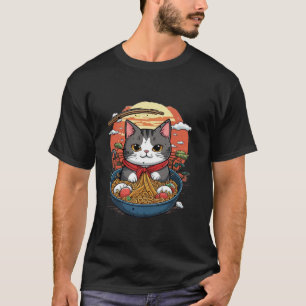 Cat Ramen Japanisch Funny Graphic Kawaii Cat Anime T-Shirt