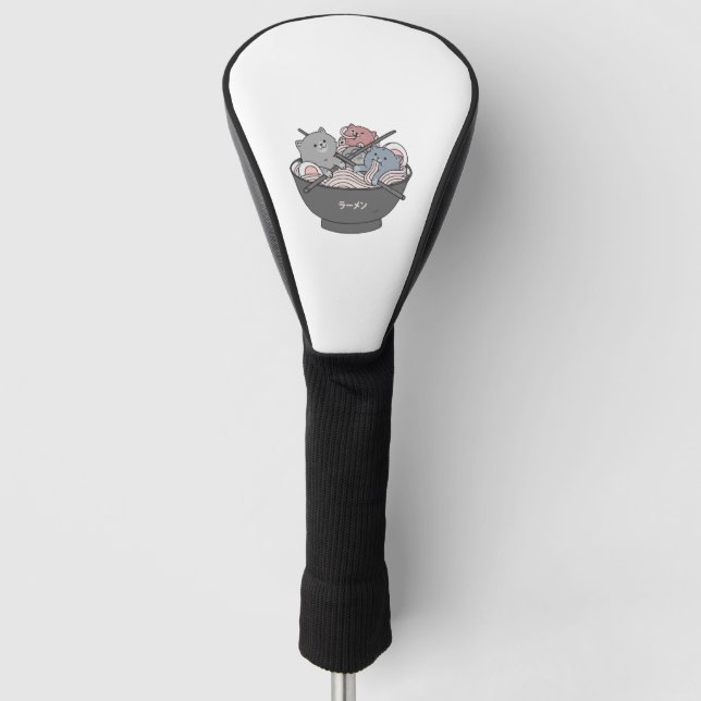 Cat Ramen Kawaii Golf Headcover (Vorderseite)