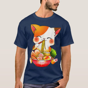 Cat Ramen Neko Anime Kawaii japanische Lebensmitte T-Shirt