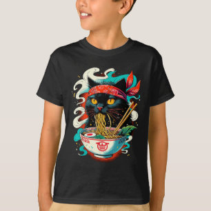 Cat Ramen Noodle Japanischer Anime Kawaii Cat T-Shirt