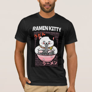 CAT RAMEN NOODLES SOUP KITTY T - SHIRT T-SHIRTS