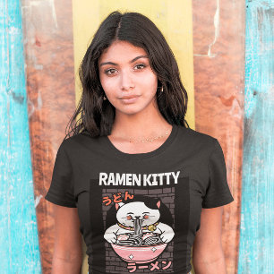 CAT RAMEN NOODLES SOUP KITTY T - SHIRT T-SHIRTS