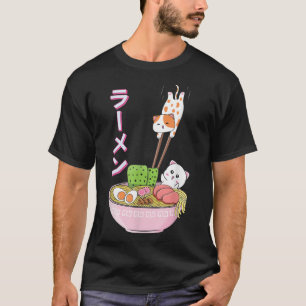 Cat Ramen Shirt Girls Women Men Japanisch Kawaii T