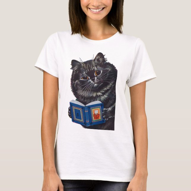 Cat Reading a Book, Louis Wain T-Shirt (Vorderseite)