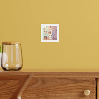 Cat Reading A Book On The Toilet Foliendrucke