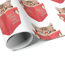 Cat Reading Red Book Geschenkpapier
