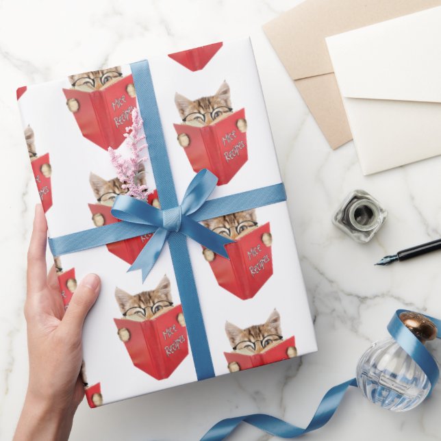 Cat Reading Red Book Geschenkpapier (Schenken)