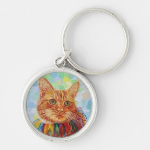 Cat Red Ginger Schlüsselanhänger Oil Painting Desi