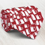 Cat Red White Krawatte<br><div class="desc">Viele kleine weiße Katzen auf einem roten Hintergrund. Ein lustiges Muster für jede Jahreszeit,  aber besonders lustig für Weihnachten. Ideal für Tierärzte oder Tierfreunde.</div>