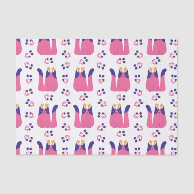 Cat Reindeer Weihnachtsfeiertag Seidenpapier (Vorderseite)