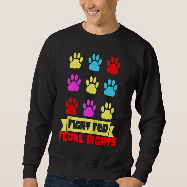 Cat RESCUE ANIMAL RIGHTS RESCUE Cat ADOPTION Ragla Sweatshirt (Vorderseite)