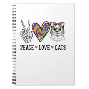 Cat Rescue Gefärbte Krawatte Peace Liebe Cats Hall Notizblock