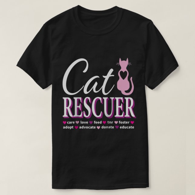 Cat Rescue Geschenk Feral Kittens Obdachlose Katze T-Shirt (Design vorne)