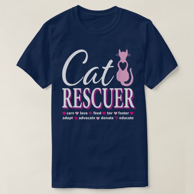 Cat Rescue Gift Feral Kittens Homeless Cats Shelte T-Shirt (Design vorne)