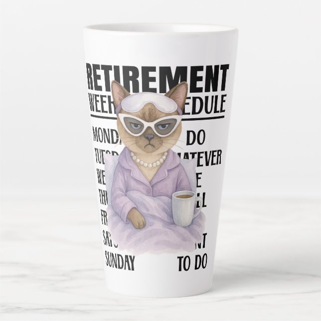 Cat retirement themed for Cat lovers Latte Mug Milchtasse (Vorderseite)