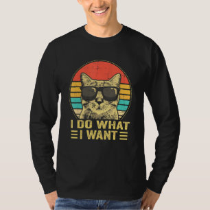 Cat Retro 80er 90s T Shirt Funny Cat I Do I Wa