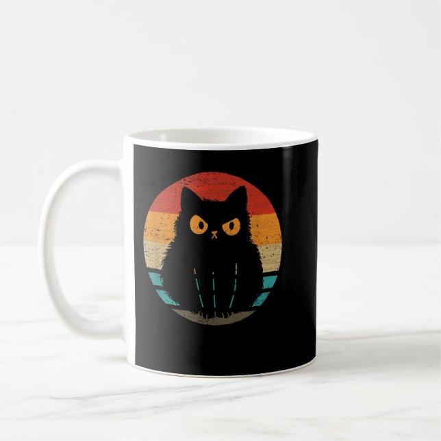 Cat Retro Style Vintage T-Shirt Kaffeetasse (Links)