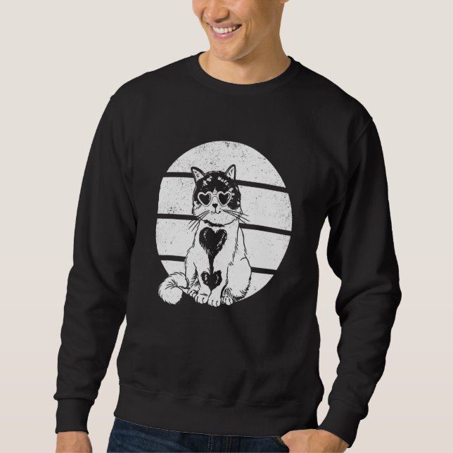 Cat  Retro Sunset Cat Sunset Sweatshirt (Vorderseite)