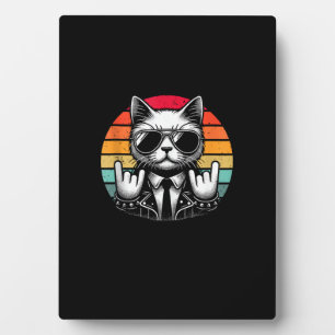 Cat Rock and Roll Music for Men Women Kids Retro C Fotoplatte