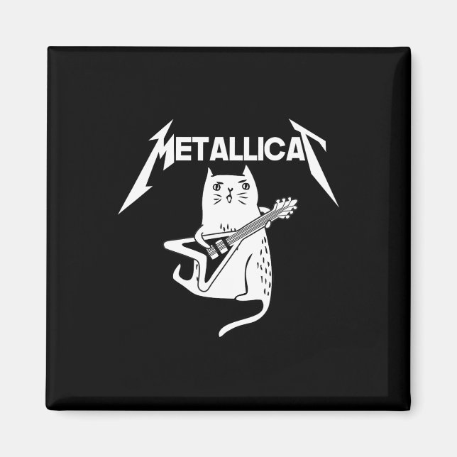 Cat Rock Band Gitarre Spaß Weihnachtsgeschenk Magnet (Vorne)