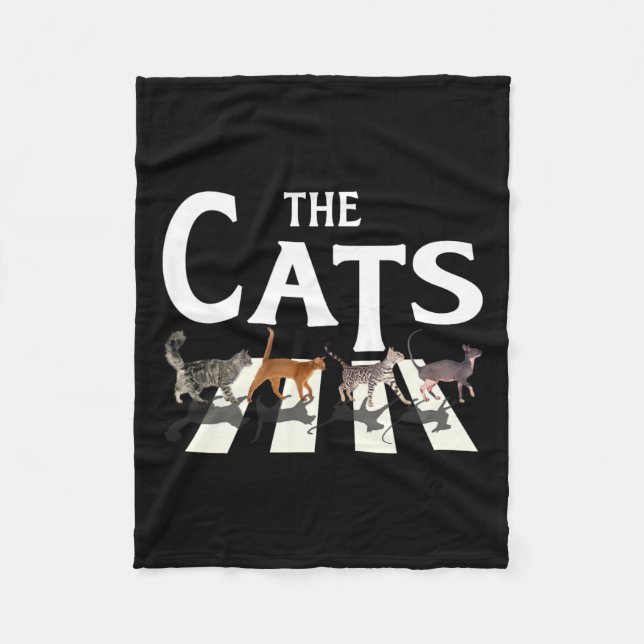 Cat Rock Music Funny Cat Lover Geschenke für Männe Fleecedecke (Vorderseite)