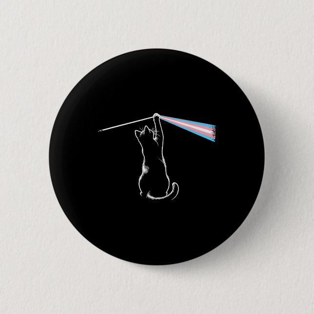 Cat Rock Music Trans Pride Lgbt Transgender Cat Lo Button (Vorderseite)