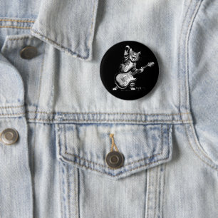 Cat Rockin' the Guitar , Music Lover Gift Button