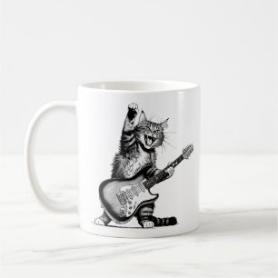 Cat Rockin' the Guitar , Music Lover Gift Kaffeetasse