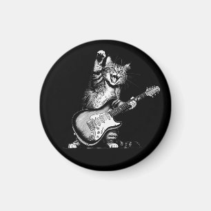 Cat Rockin' the Guitar , Music Lover Gift Magnet
