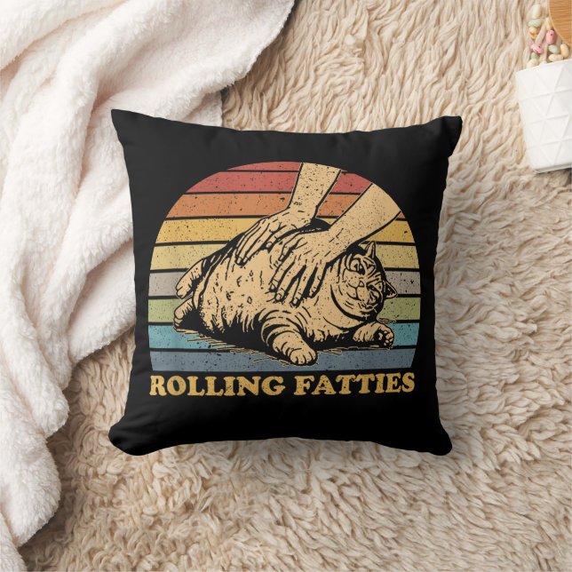 Cat Rolling Fatties Funny Kissen (Decke)