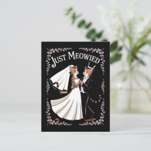 Cat Royal Wedding Funny Just Married Paares Tanz Postkarte