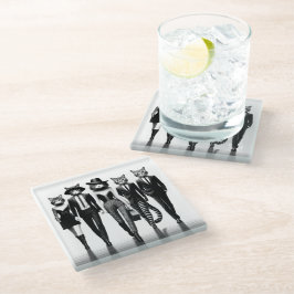 Cat Runway Models durch den Catwalk Glasuntersetzer