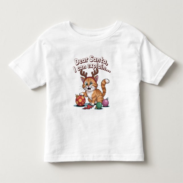 Cat’s Christmas Plan Kleinkind T-shirt (Vorderseite)