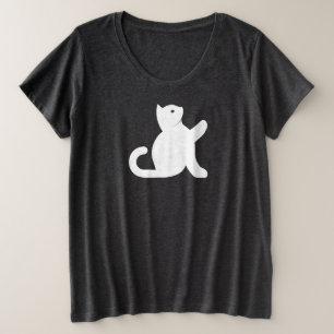 Cat sagt Hallo Große Größe T-Shirt