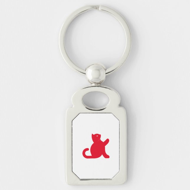 Cat sagt Hallo Schlüsselanhänger (Vorderseite)