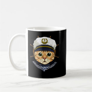 Cat Sailor Boat Kapitän Feline Cat Kitten T - Shir Kaffeetasse