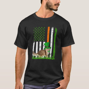 Cat Saint Patrick's Day Funny Cat Lover USA Amerik T-Shirt