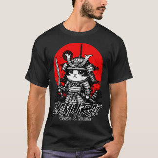 Cat Samurai Ehre und Tapferkeit T-Shirt
