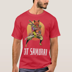 Cat Samurai Japanisch Sad Ästhetik Edgy Streetwea T-Shirt