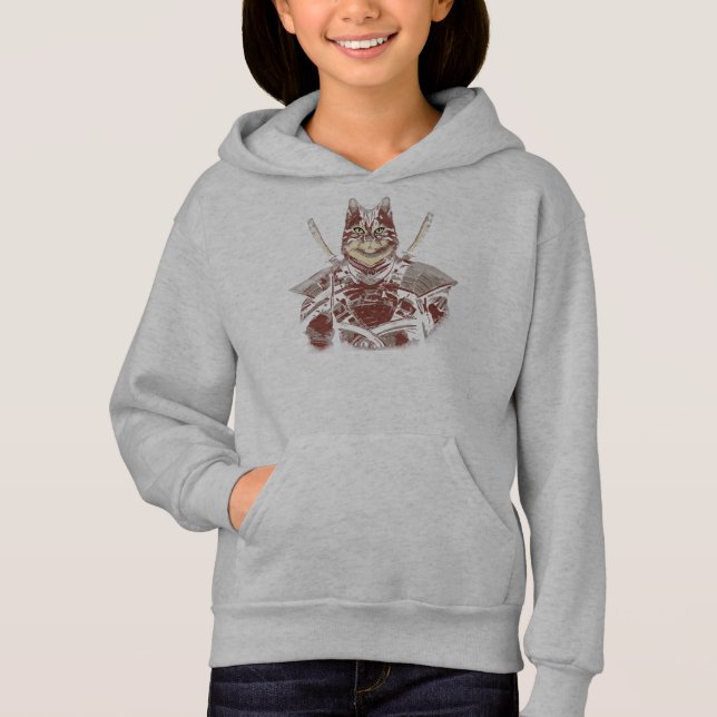 Cat Samurai Warrior Japanisch Hoodie (Vorderseite)